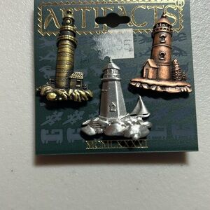 Artifacts JJ Pewter Lighthouse Pins Set